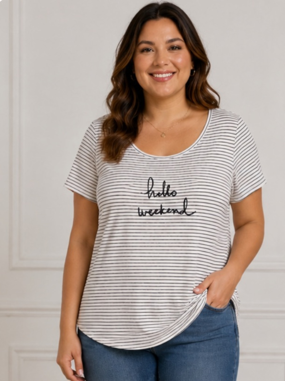 Women’s Top-“Hello Weekend”